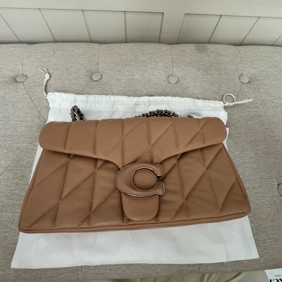 NWT Coach Tabby Shouder bag 26 with quilting Buff Nude Handbag Bag Purse - Picture 2 of 14